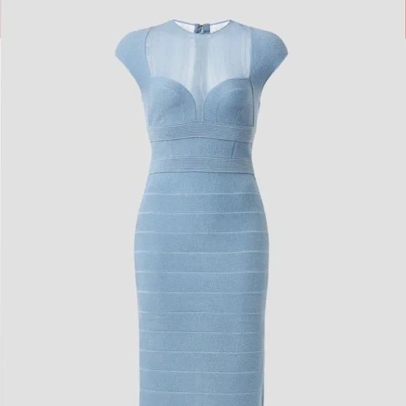 Herve Leger | Dresses | Herve Leger Blue Bodycon Midi Dress With Flutter Cap Sleeves | Poshmark Herve Leger | Dresses | Herve Leger Blue Bodycon Midi Dress With Flutter Cap Sleeves | Poshmark